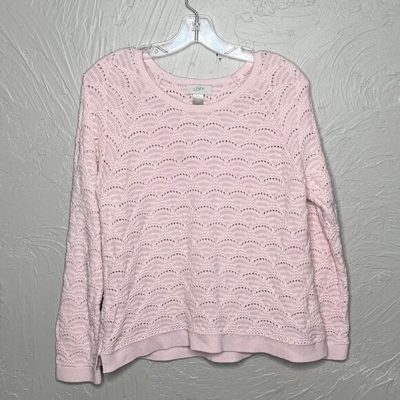 Loft Pink Crew Neck Sweater - Size Medium - Excellent Condition - Picture 1 of 3